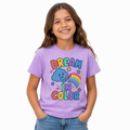 Dream In Color Kids Tee worn studio view
