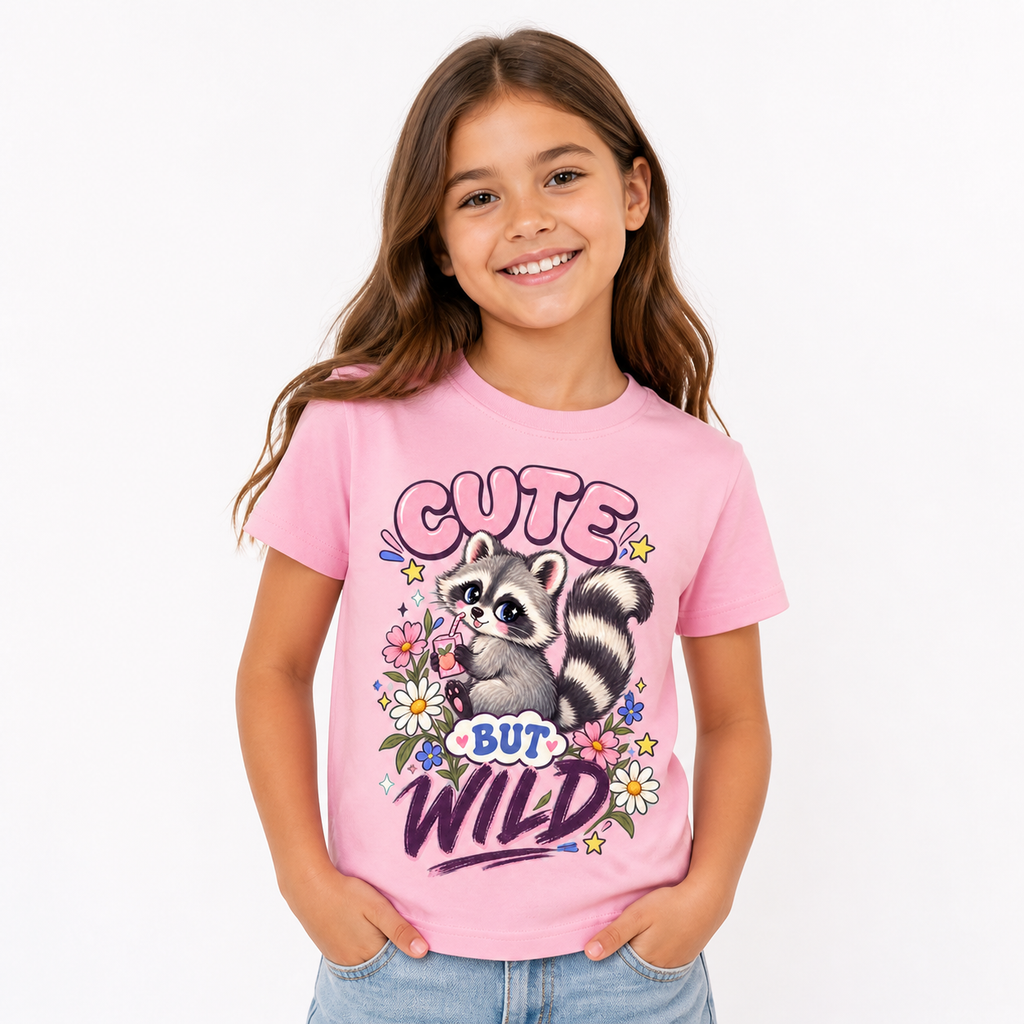 Cute But Wild Kids Tee worn studio view