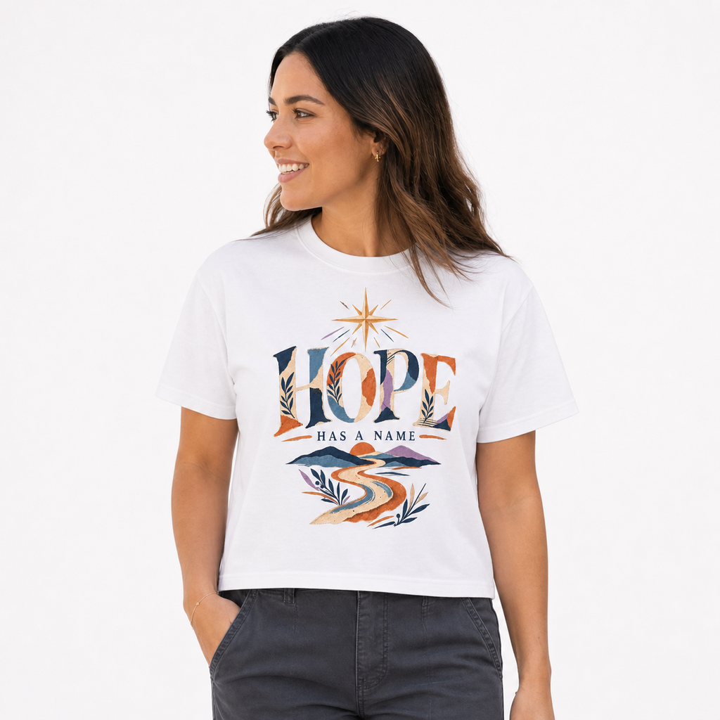 Hope Has A Name Tee worn studio view