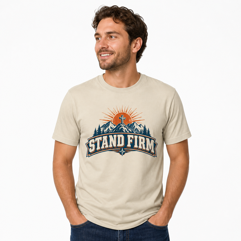 Stand Firm Tee worn studio view