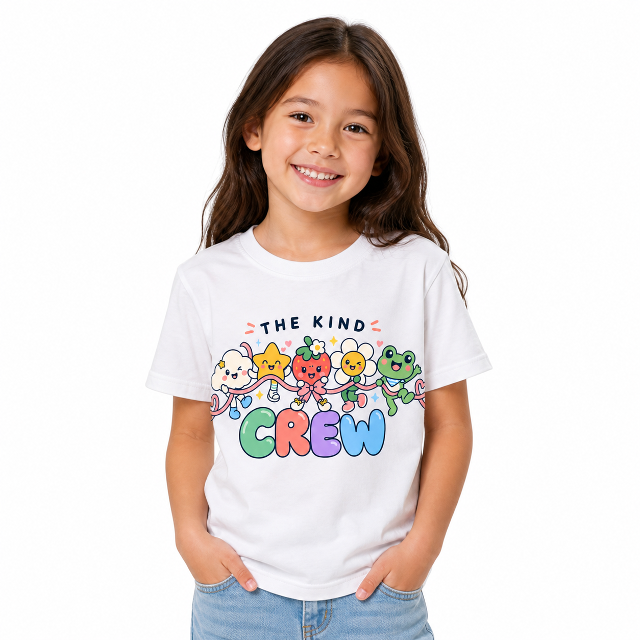 Kind Crew Kids Tee worn studio view