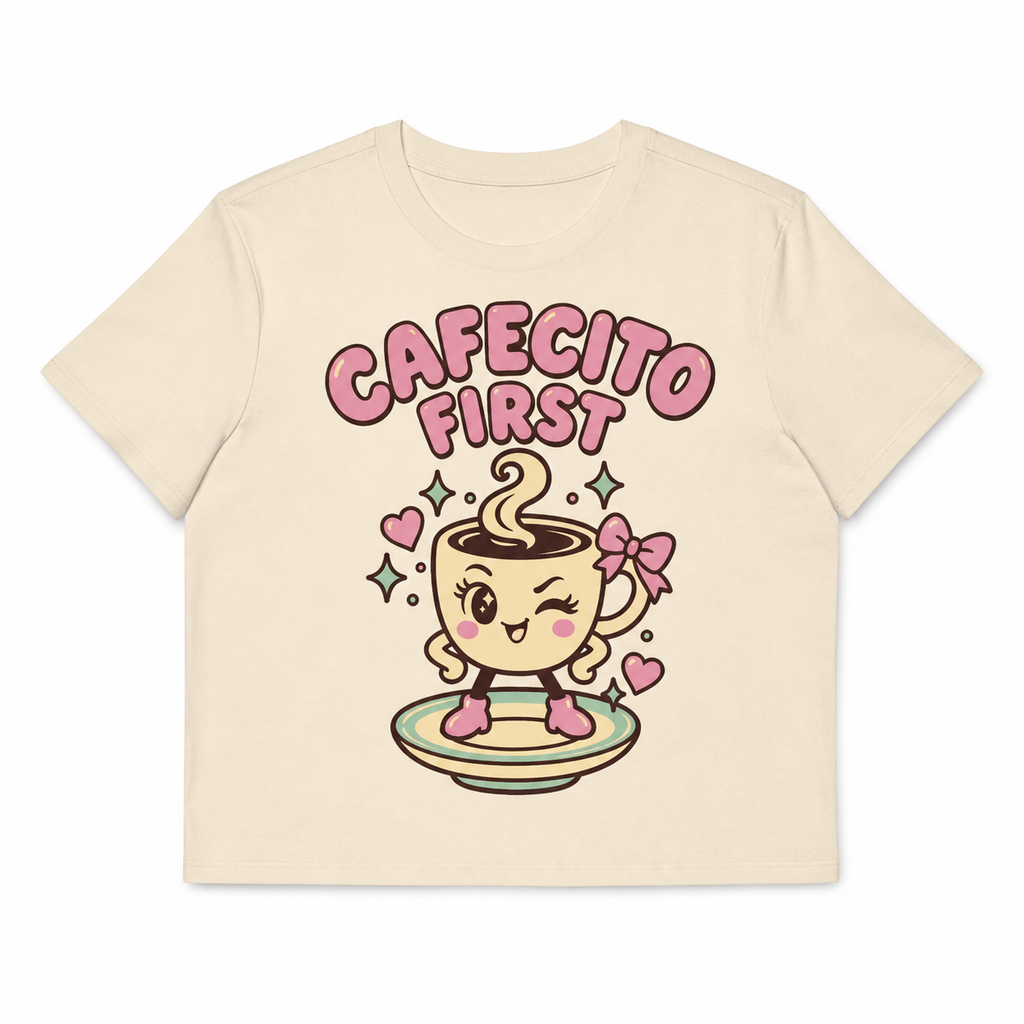 Cafecito First Tee flat front view