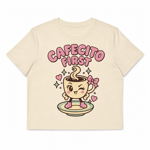 Cafecito First Tee flat front view