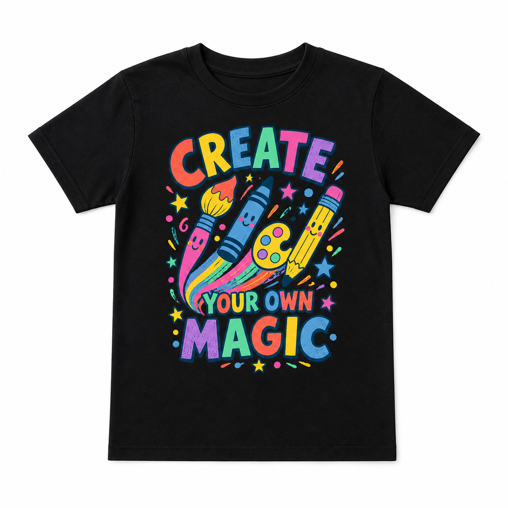 Create Your Own Magic Kids Tee flat front view