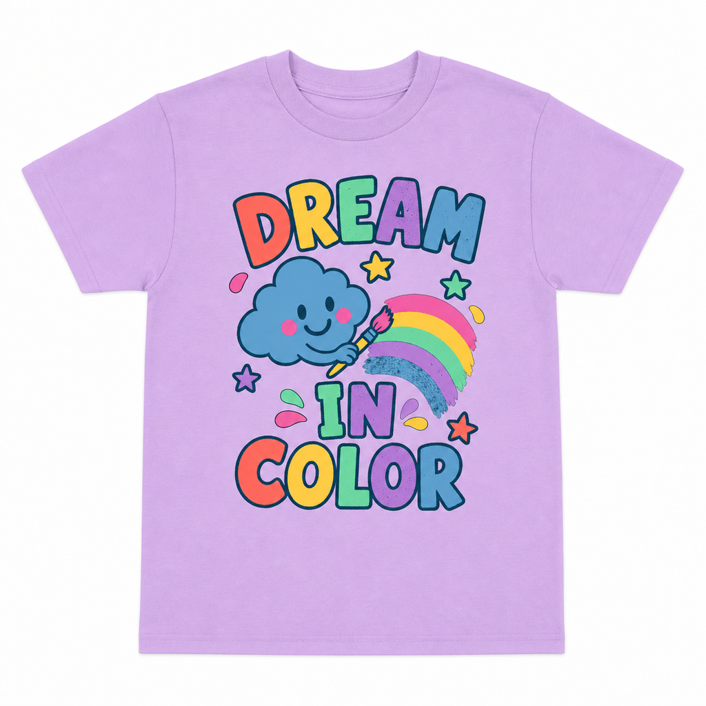 Dream In Color Kids Tee flat front view