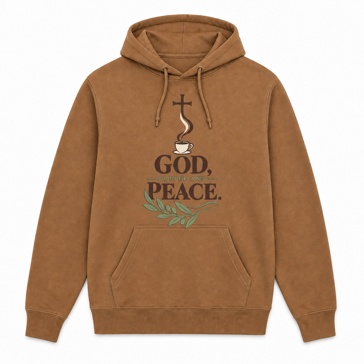 God, Coffee & Peace Hoodie flat