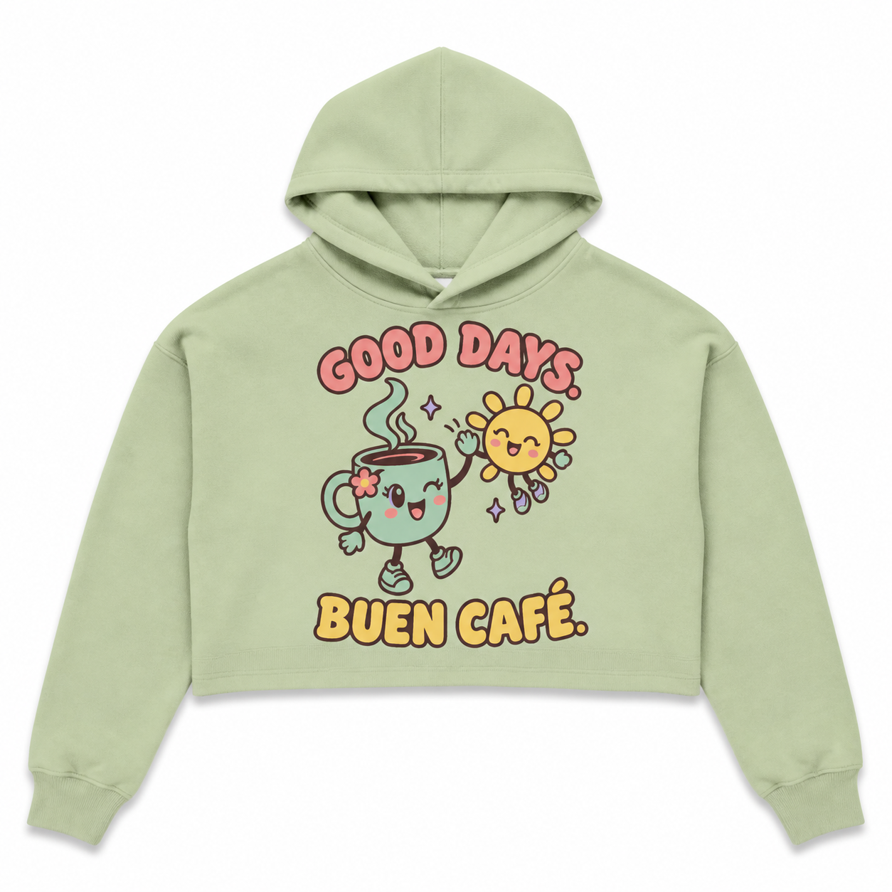 Good Days, Buen Café Cropped Hoodie flat