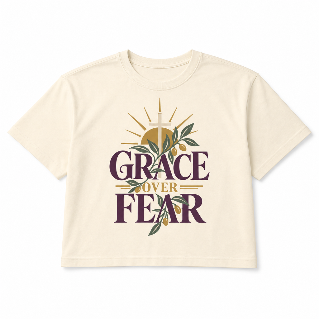 Grace Over Fear Tee flat front view