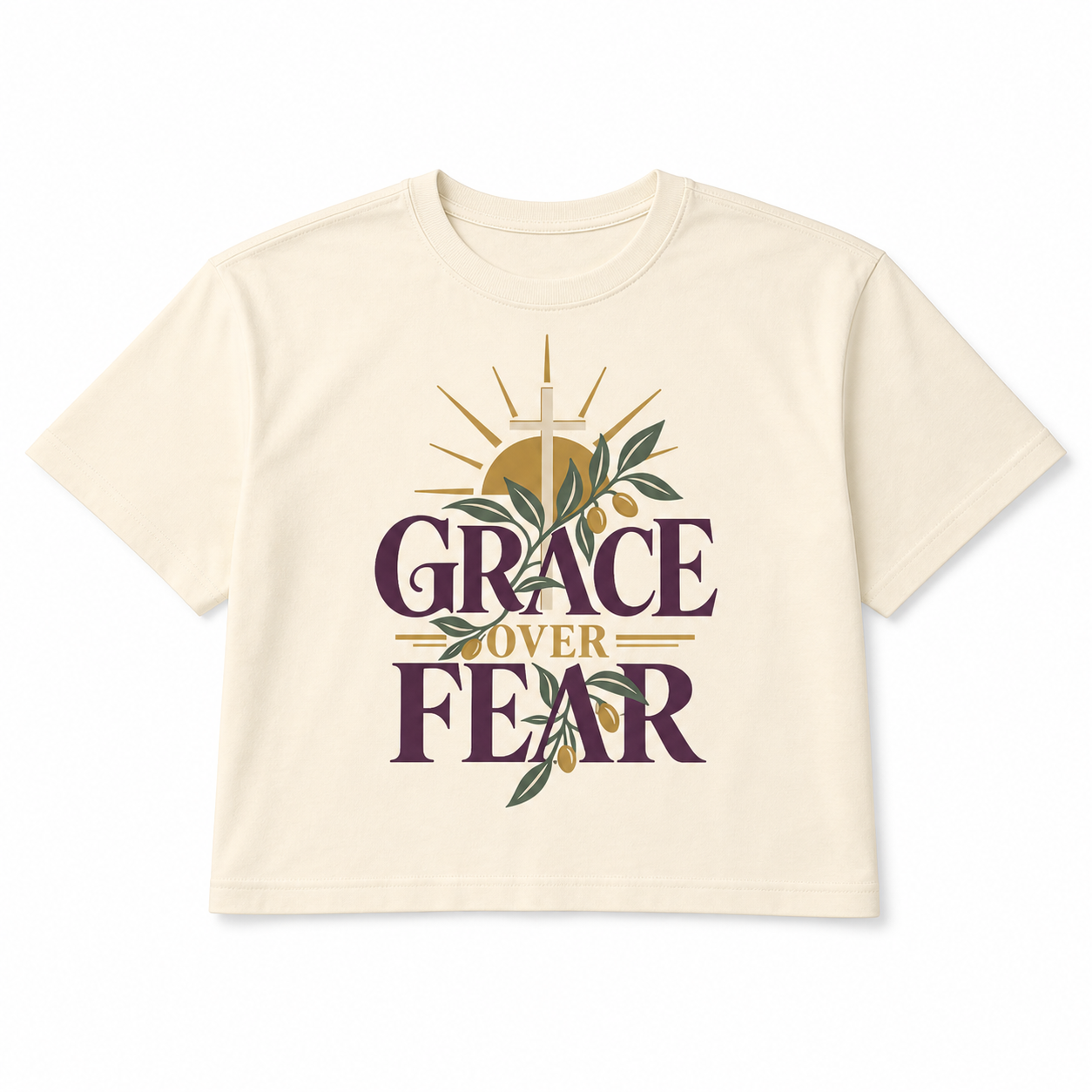 Grace Over Fear Tee flat front view