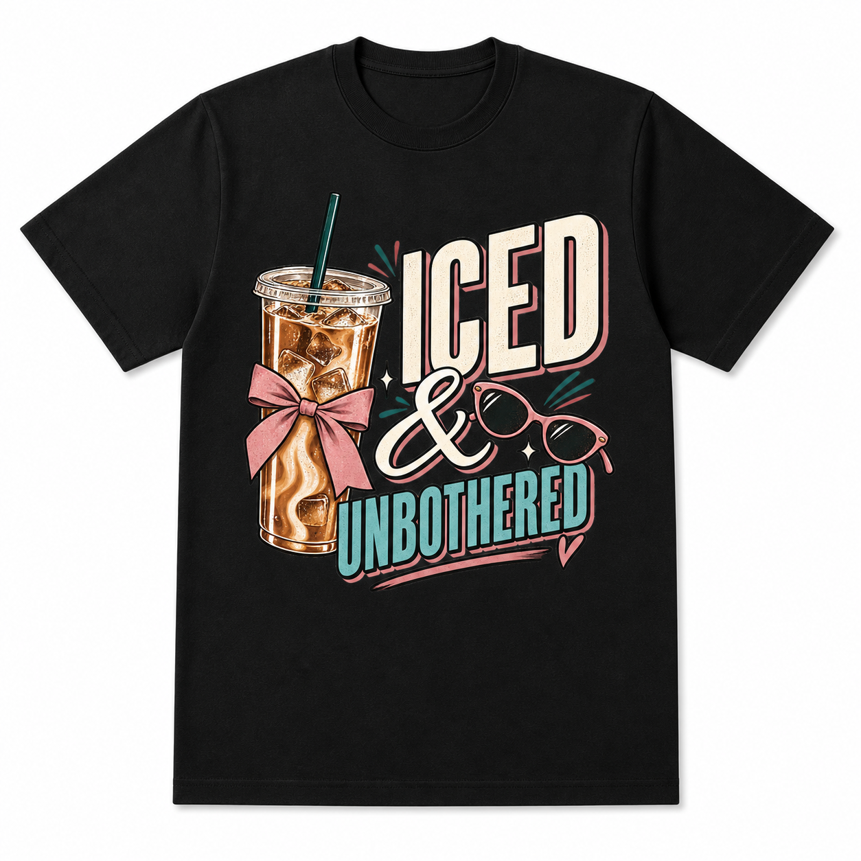 Iced & Unbothered Tee flat front view
