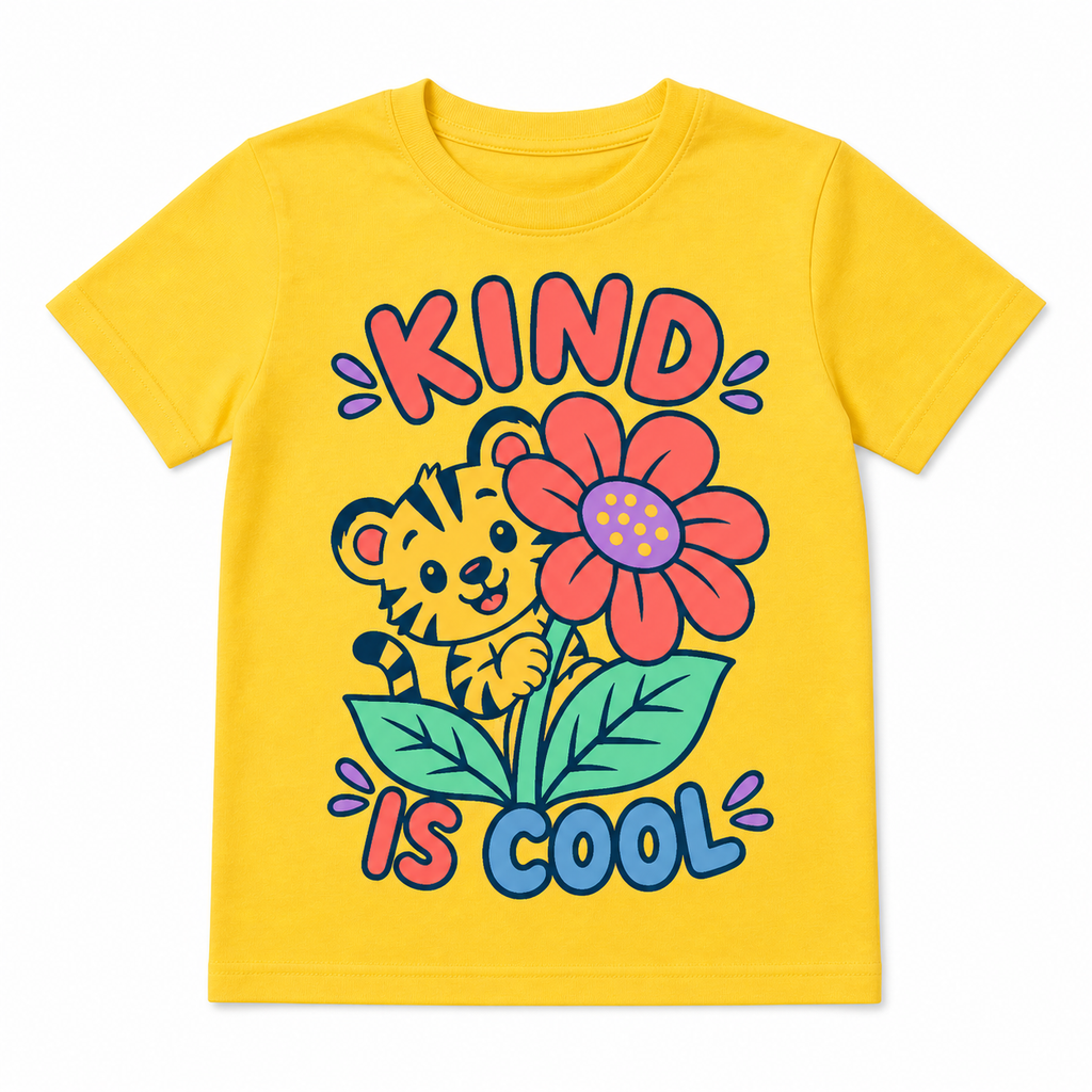 Kind Is Cool Kids Tee flat front view