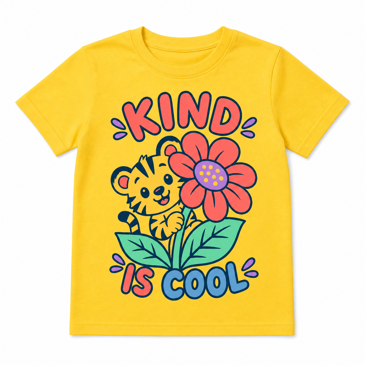 Kind Is Cool Kids Tee flat front view