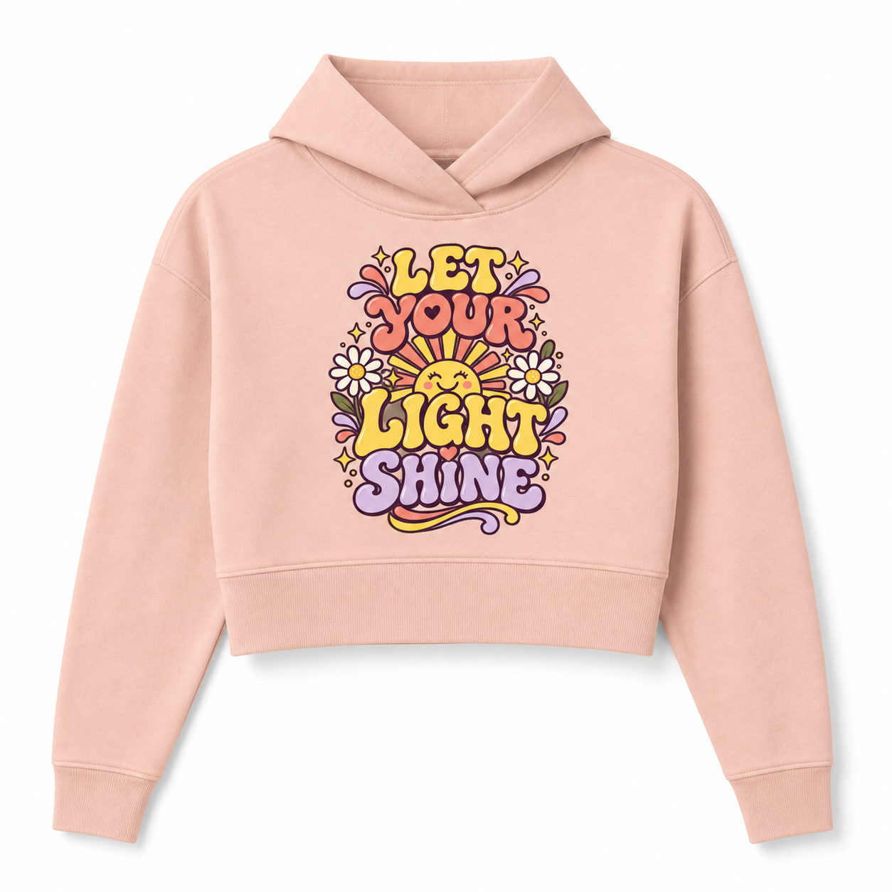 Let Your Light Shine Cropped Hoodie flat