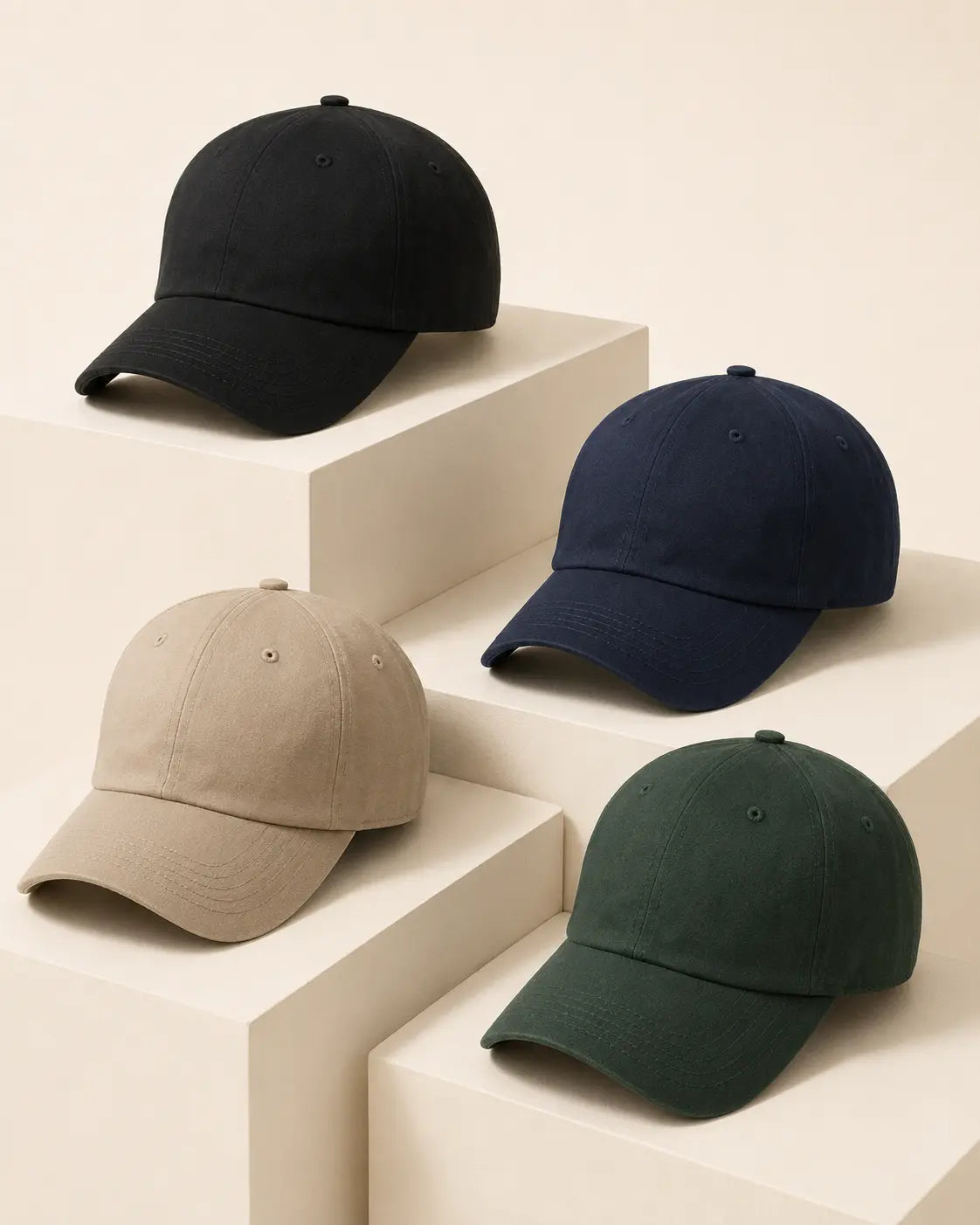 Assortment of blank cap colors